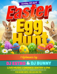 Joyful Easter Egg Hunt Flyer template