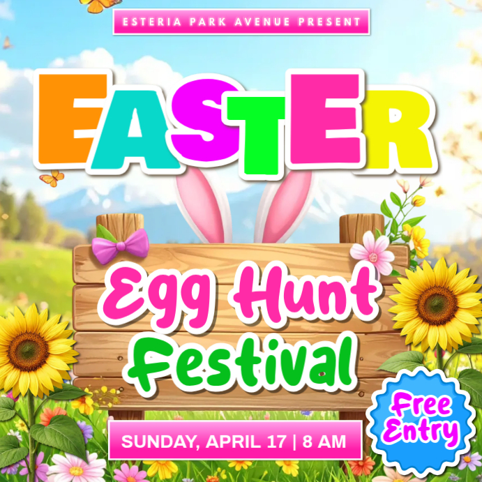 Modello Joyful Easter Egg Hunt Instagram Post | PosterMyWall