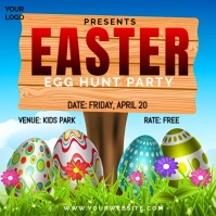 Joyful Easter Egg Hunt Party Design Square (1:1) template