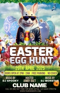 Joyful Easter Half Page Wide template