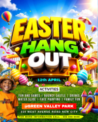 Joyful Easter Hangout family kids Event festival invitation Instagram Portrait template