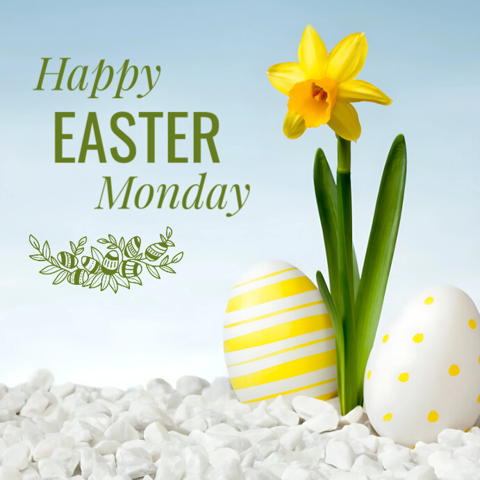 Joyful Easter Monday Design Template  Instagram Post
