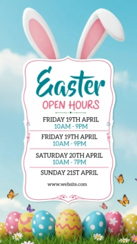 Joyful Easter Opening Hours  Instagram Story Digital Display (9:16) template