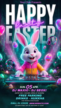Joyful Easter Party Instagram Story Video template