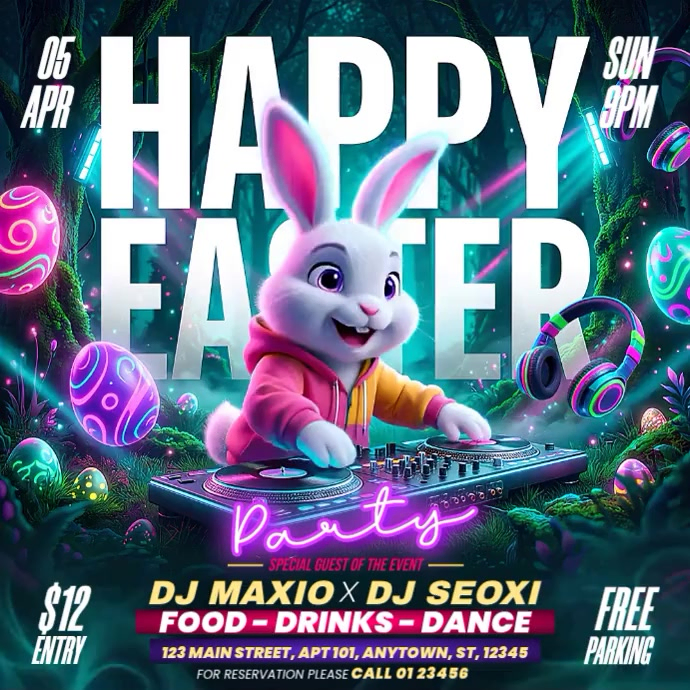 Easter Party Square Template | PosterMyWall