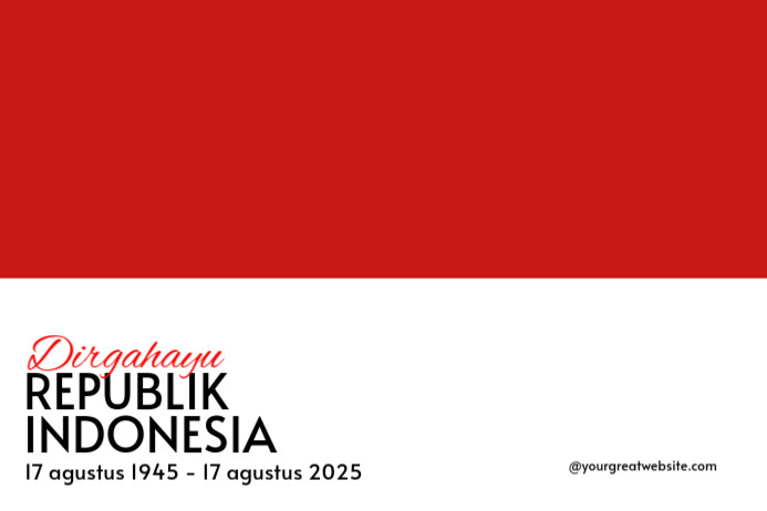 Joyful Editable Indonesia Flag Poster – Red & White Simplicity Poster Cartaz template