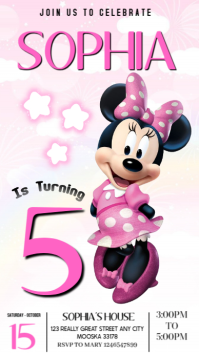 Joyful Editable Kids Birthday  Digital Display (9:16) template