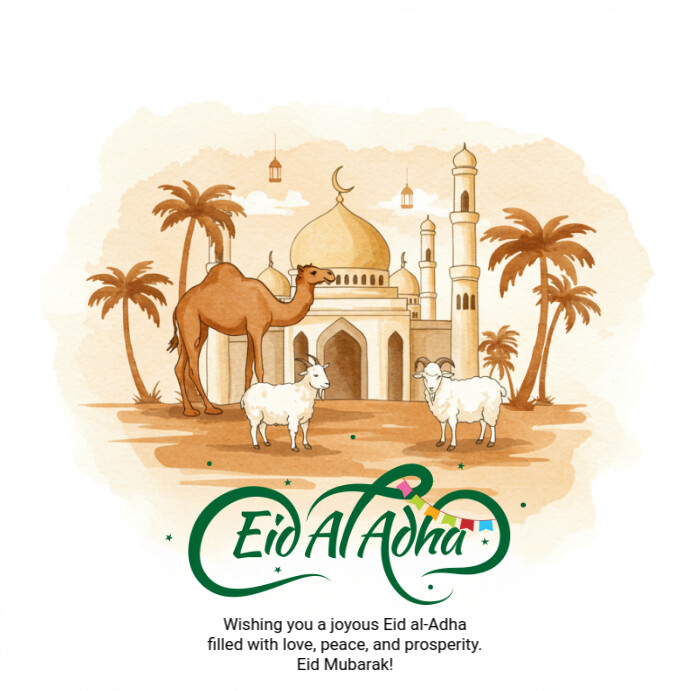 Joyful Eid Al Adha Mubarak Square (1:1) template