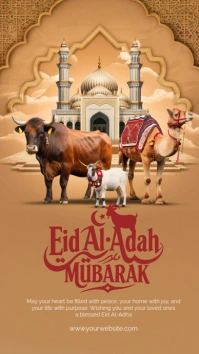 Joyful Eid Al Ahda Mubarok Instagram Story template