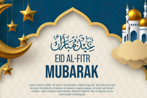 สีขาว Joyful Eid Al Fitr  Label Этикетка Template