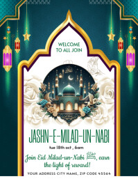 Joyful Eid Milad Nabi Flyer (us Letter) Pamflet (Letter AS) template