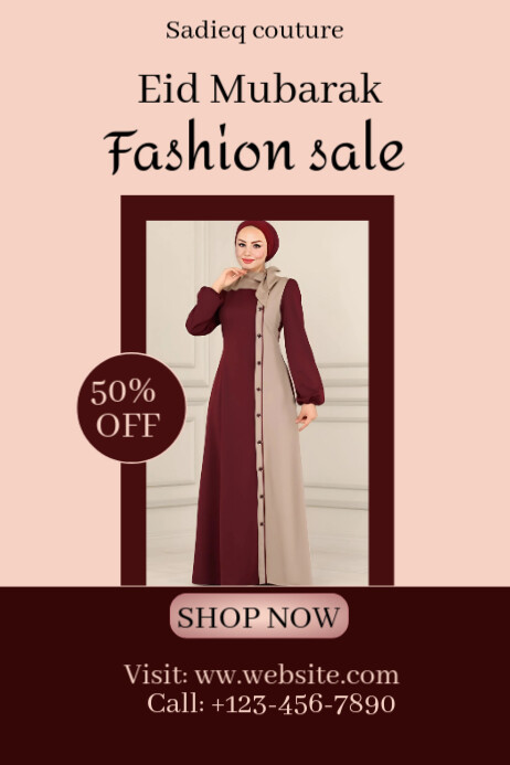 Joyful Eid Mubarak Fashion Sale  Poster template