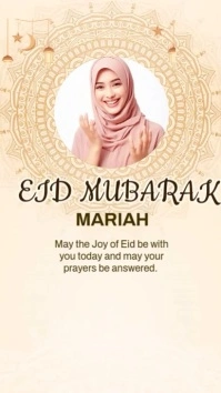 Joyful eid Mubarak video message personalized Pantalla Digital (9:16) template