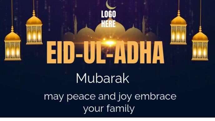 Joyful Eid Mubarak  Youtube Thumbnail template