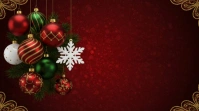 Joyful Elegant Christmas Greeting Card Background With Ornaments Digital Display (16:9) template