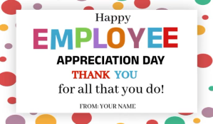Joyful Employee Appreciation Day  Tag Etiqueta template