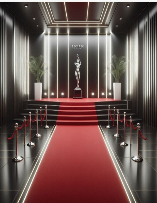 Joyful Event And Award Red Carpet Background Template  Flyer (us Letter)