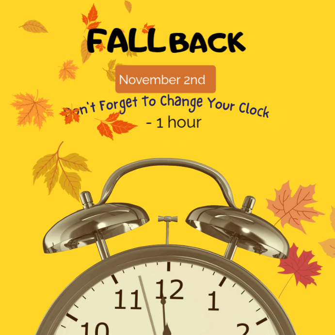 Plantilla de Joyful Fall Back Daylight Saving Time Instagram Post ...