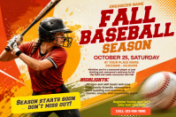 Giallo Fall Baseball Season 海报 Template