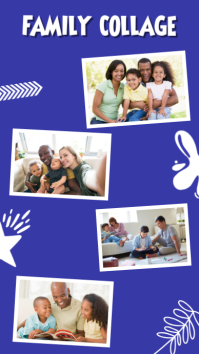 Blue Family Collage Digitale Vertoning Template