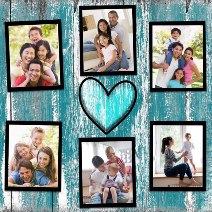 Joyful Family Collage Square (1:1) template