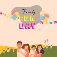Joyful Family Fun Day Instagram Post template