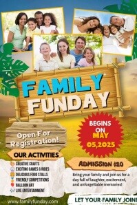 Joyful Family Picnic Flyer Poster template