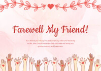 Joyful Farewell Card Design Template  Postcard Poskaart