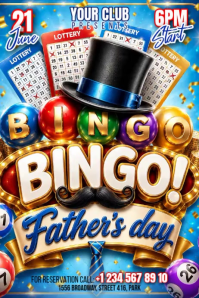 Joyful Father's Day Bingo Event Banner 4' × 6' Video template