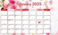 Joyful February Calendar US Legal template