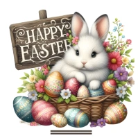 Joyful Festive Easter Sunday Illustration Highlighting Holiday Symbols Logo template