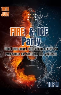 Joyful Fire And Ice Flyer  Half Page Wide Media Página Ancho template