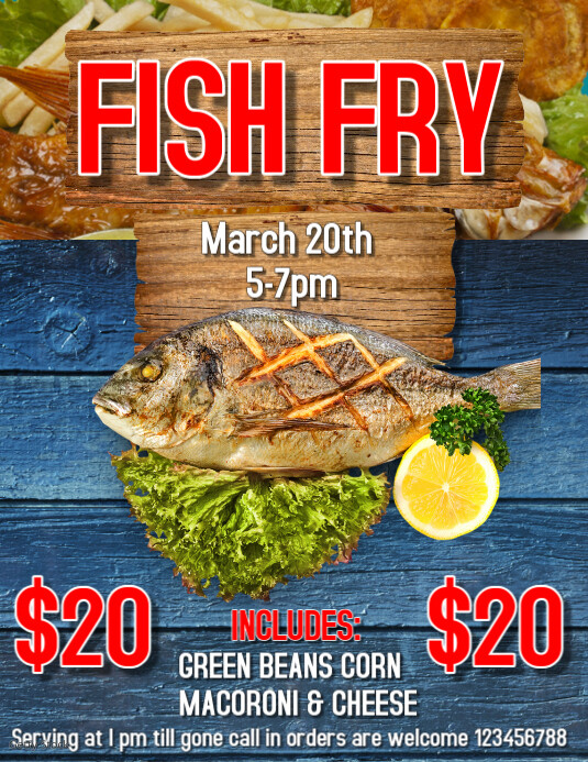 Copy of Joyful Fish Fry Flyer (us Letter) | PosterMyWall