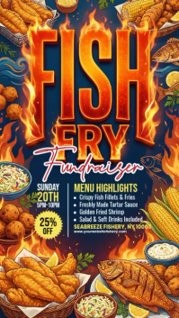 Fish Fry Fundraiser Digitalt display Template