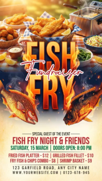Joyful Fish Fry Fundraiser Instagram Story Video template