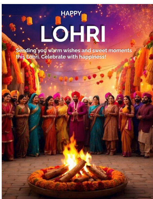 Joyful  Flyer (us Letter) lohri day template