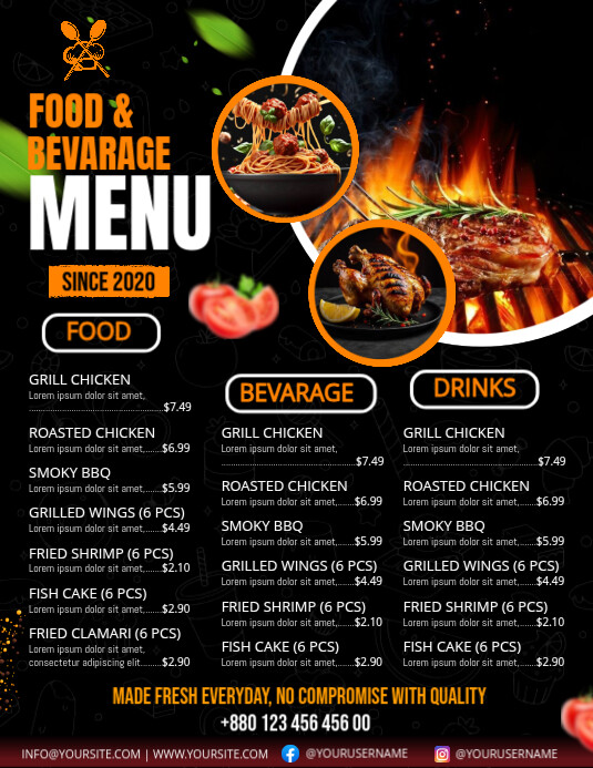 Joyful Food Menu Flyer (us Letter) template