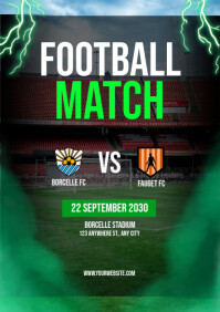 Groen Football Match Announcement A2 Template