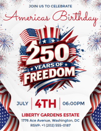 Joyful Fourth of July Celebration Flyer Folheto (US Letter) template