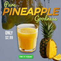 Joyful Fresh Pineapple Juice Commercial – Tropical & Refreshing Beverage Ad Instagram Post template