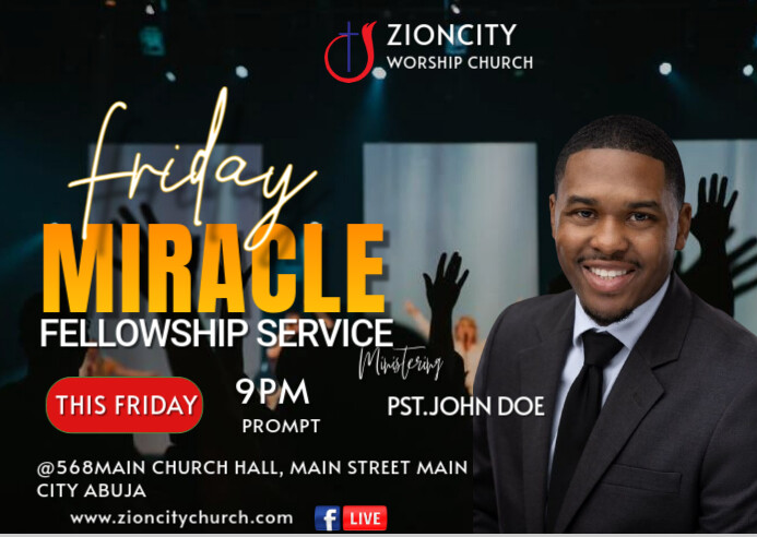 Copy of Joyful Friday Miracle Fellowship Service Postcard | PosterMyWall