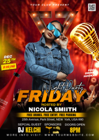 Joyful Friday Night Party A4 template