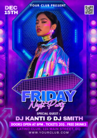 Joyful Friday Night Party A4 template