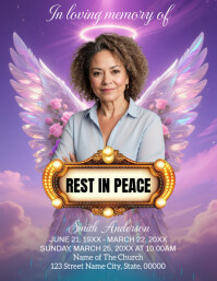 Joyful Funeral Announcement Template Flyer (us Letter) Iflaya (Incwadi ye-US)