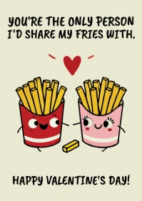 Joyful Funny Valentine's Day Greetings Card A4 template