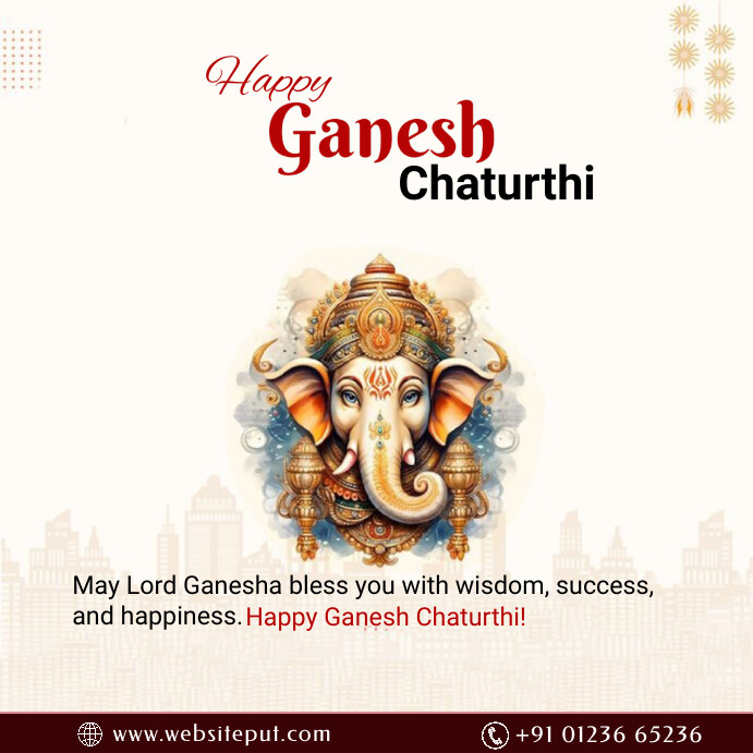 Joyful Ganesh Chaturthi Poster Instagram Post template