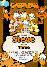 Joyful Garfield Birthday A4 template