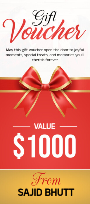 Joyful Gift Voucher Card Rack Card Template | PosterMyWall