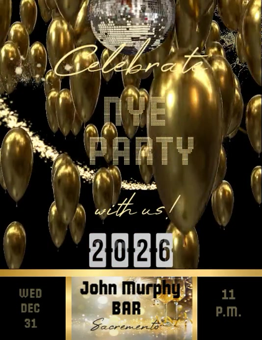 Joyful Gold New Year 2026 Flyer Flyer (us Letter) Template | PosterMyWall