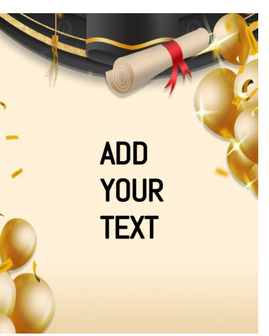 Joyful Golden And Black Graduation Flayer  Instagram Portrait template